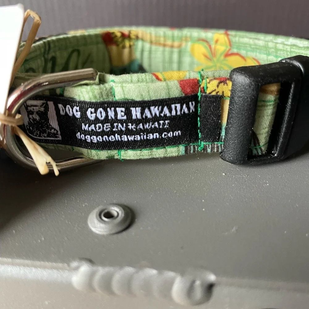 Dog Gone Hawaiian Medium Adjustable Floral Plumaria Dog Collar Made in Hawaii